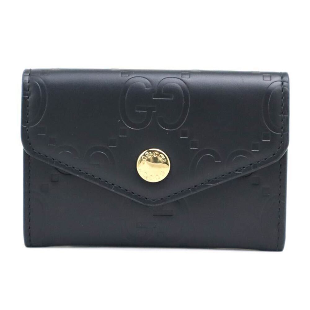 Gucci Card Case Wallet Business Holder Leather Black
